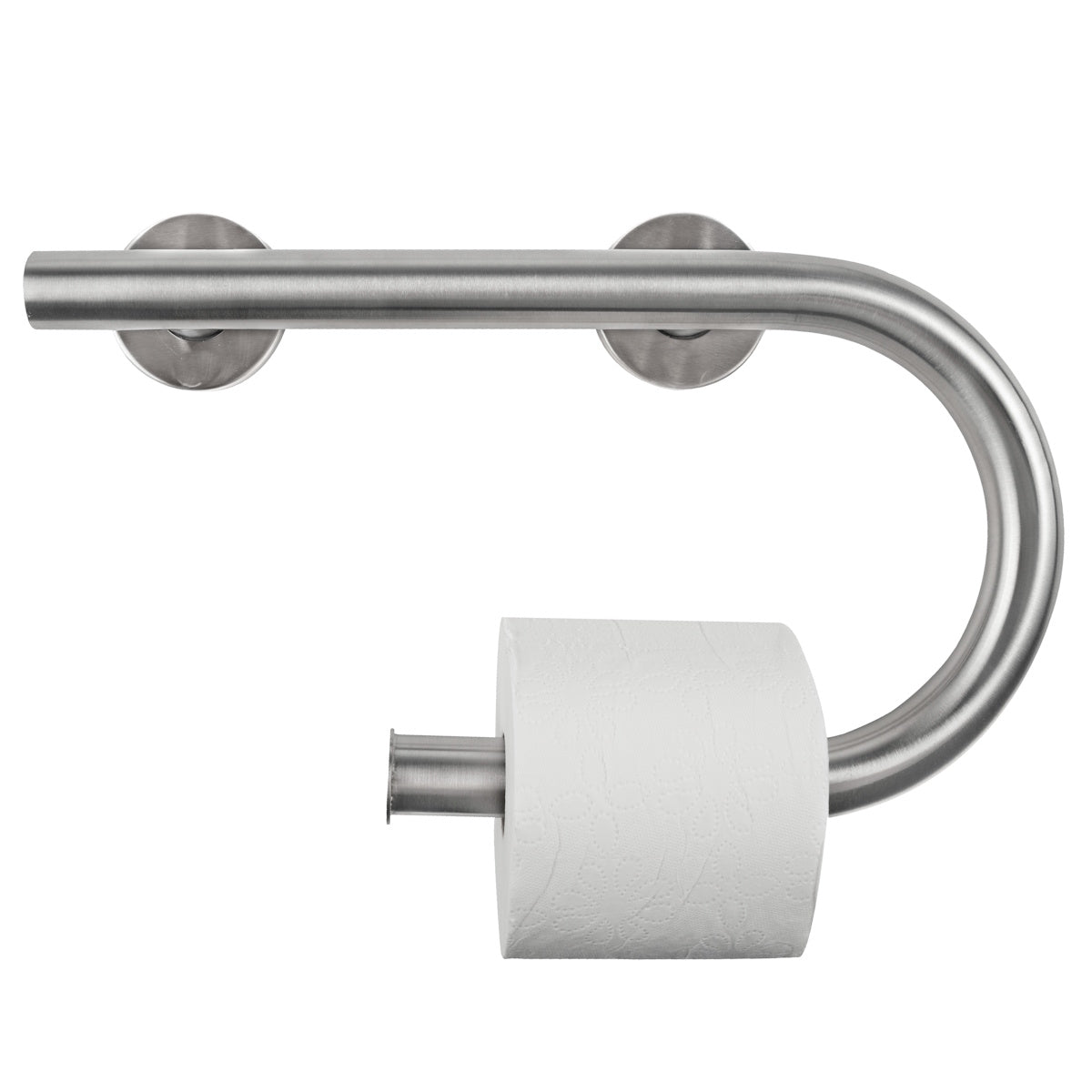 Stainless Steel Grab Bar Toilet Paper Holder Black