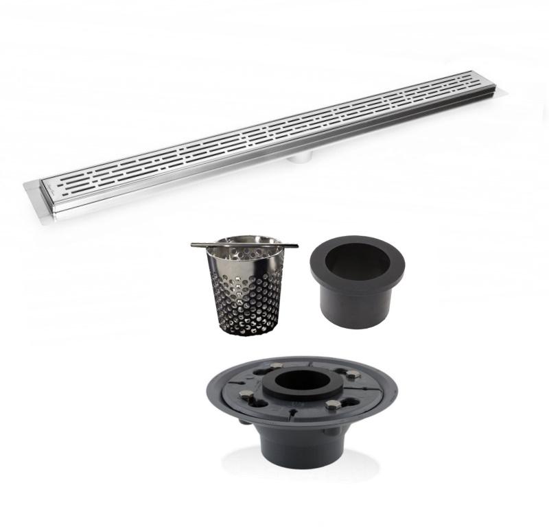 Short Linear Shower Drain with Hair Trap & Drain Flange Kit – SereneDrains