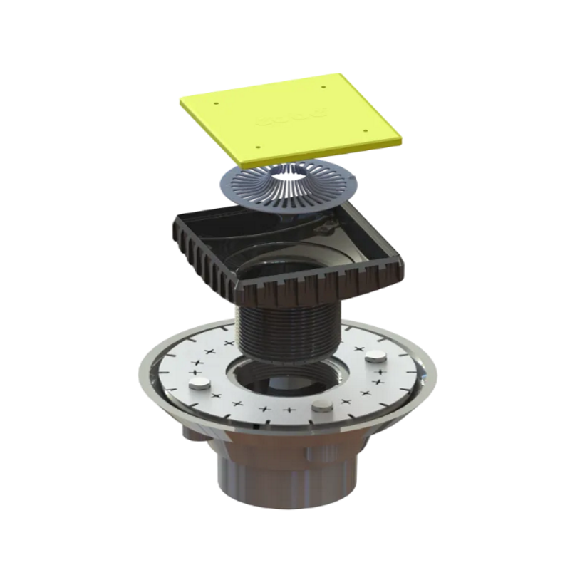 Ebbe E4811 Parallel Satin Nickel Square Shower Drain with Installation Kit