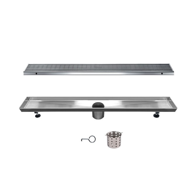 12 Inch Linear Drain with Leveling Feet, Dawn USA Wheaton River Series