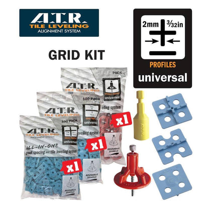 Tile Leveling System 400-Piece Grid Kit, Covers 380 Sq. Ft. for Shower Tile
