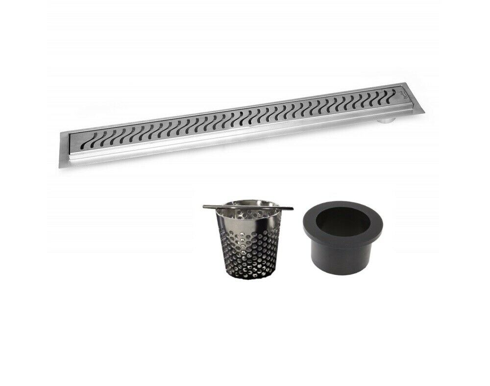 30 Inch Offset Linear Shower Drain, Full Shower Drain Assembly Kit