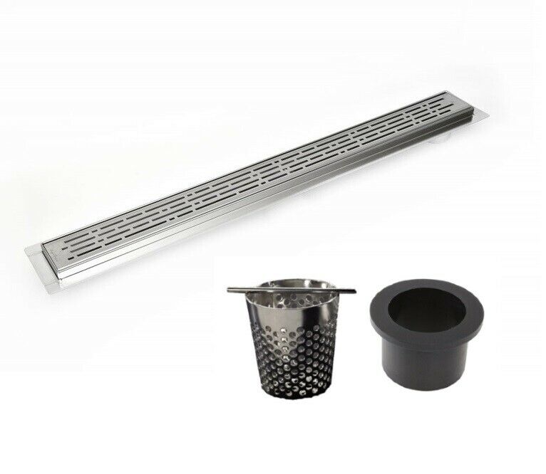 60 Inch Offset Linear Shower Drain, Full Shower Drain Assembly Kit