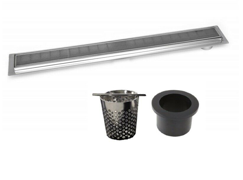 40 Inch Offset Linear Shower Drain, Full Shower Drain Assembly Kit