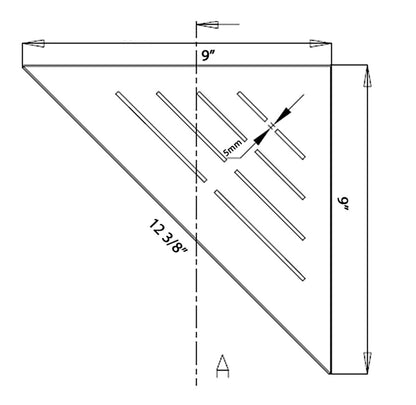 Black Corner Shower Caddy Wall Mounted, 9 Inch Triangle Shower Shelf
