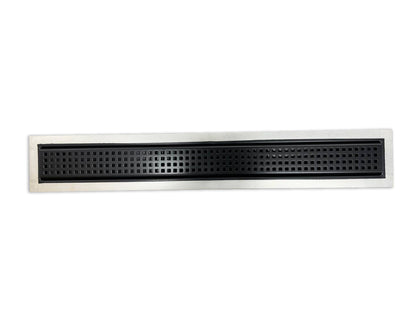 29 Inch Black Linear Shower Drain Square Design, Drains Unlimited