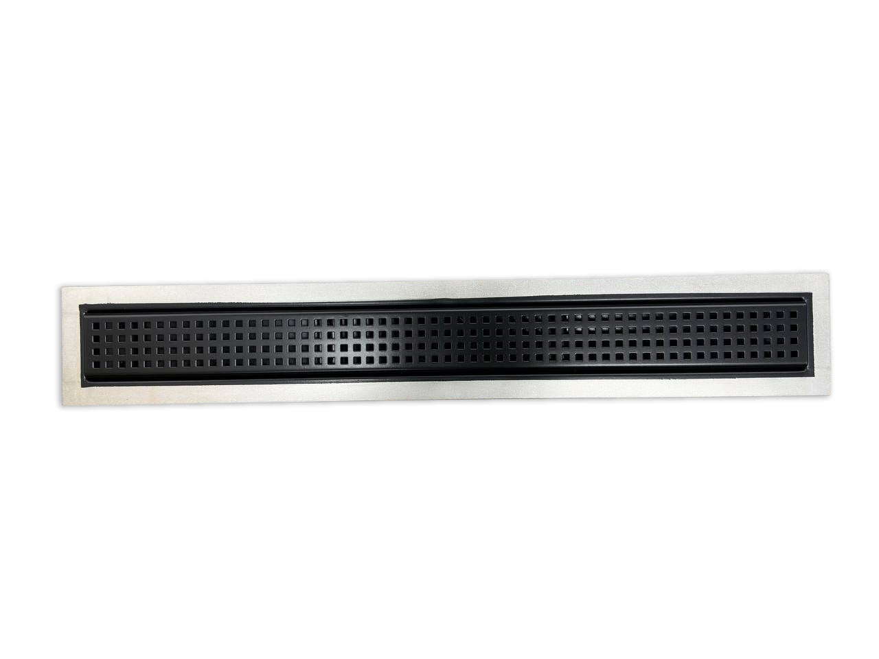 33 Inch Black Linear Shower Drain Square Design, Drains Unlimited