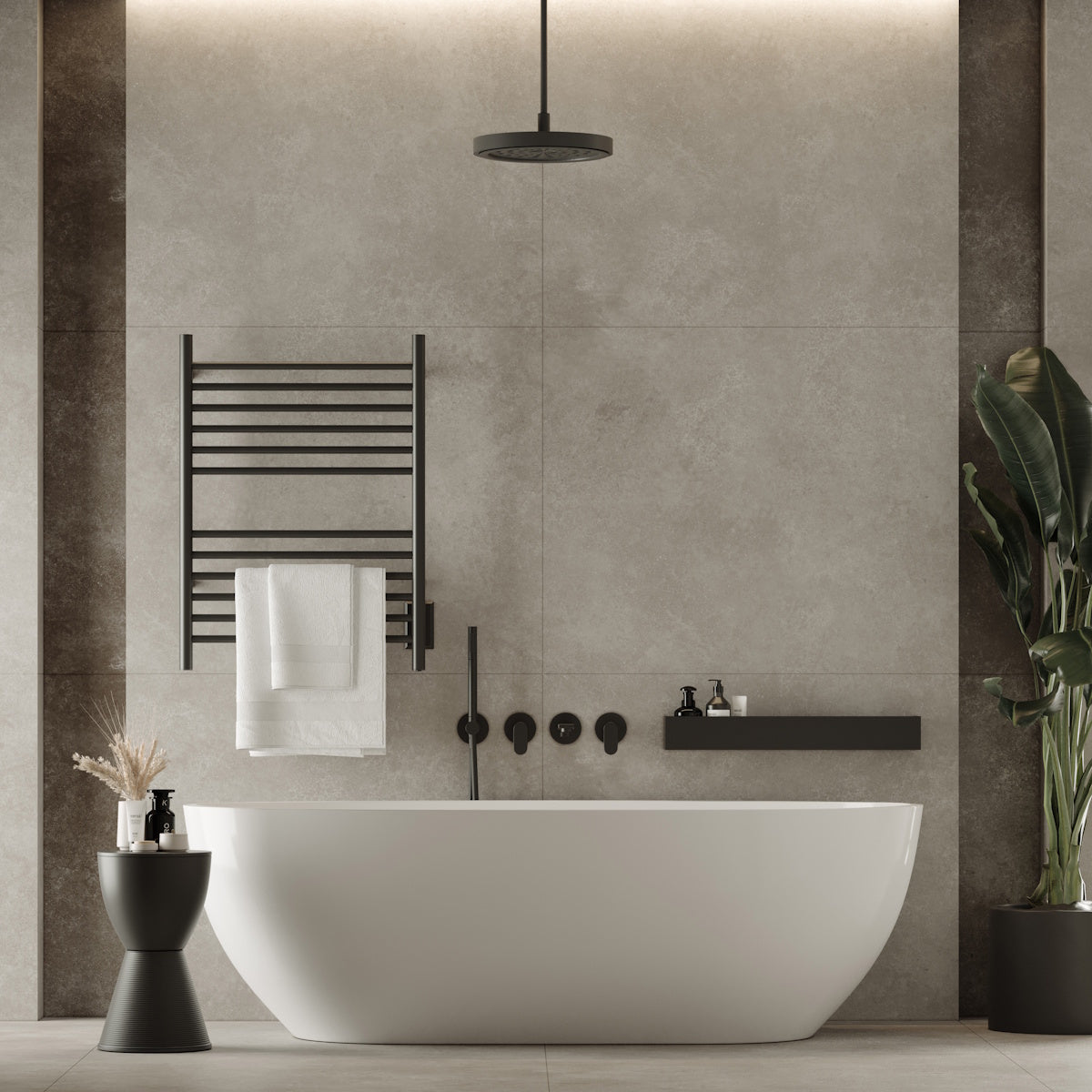 Amba Cape Straight Towel Warmer, 12 Bars, Plug-In or Hardwired, W 23" H 31.5"