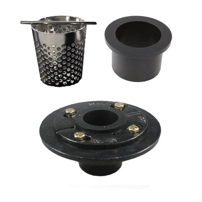 Gold Tile Insert Linear Shower Drain Kit with Hair Trap and Flange Base