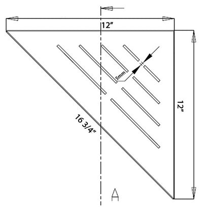 Corner Shower Caddy, 12 Inch Wall Mount Triangle Shower Shelf - Polished Chrome