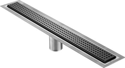 29 Inch Black Linear Shower Drain Square Design, Drains Unlimited