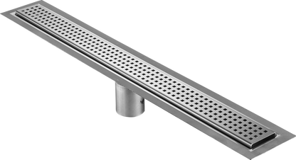 71 Inch Linear Drain Square Design Brushed Stainless Steel, Drains Unlimited