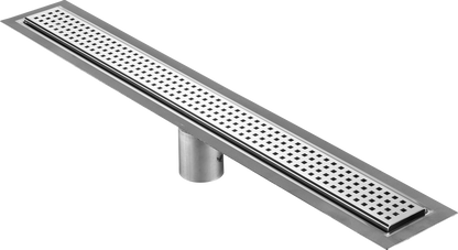 39 Inch Linear Drain Square Design Polished Stainless Steel, Drains Unlimited