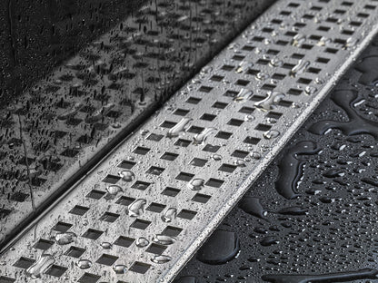 47 Inch Linear Drain Square Design Brushed Stainless Steel, Drains Unlimited