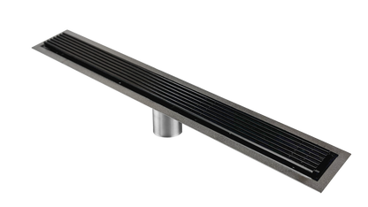 29 Inch Black Linear Shower Drain Wedge Wire Design, Drains Unlimited