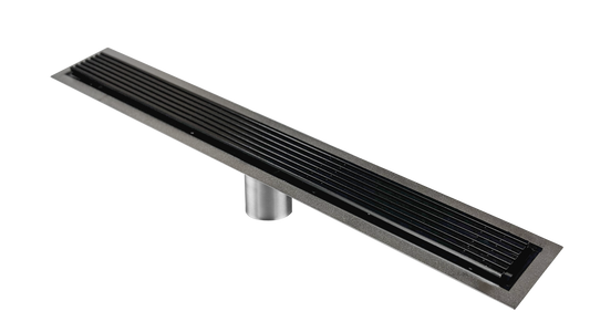 43 Inch Black Linear Shower Drain Wedge Wire Design, Drains Unlimited