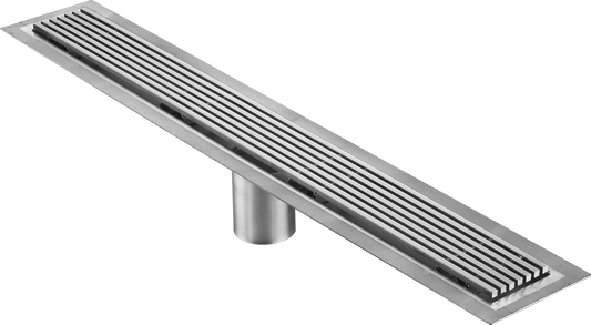 41 Inch Wedge Wire Grate Linear Drain Brushed Stainless Steel, Drains Unlimited