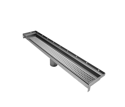 Drains Unlimited 42 Inch Wall-to-Wall Linear Shower Drain, Polished Square Design