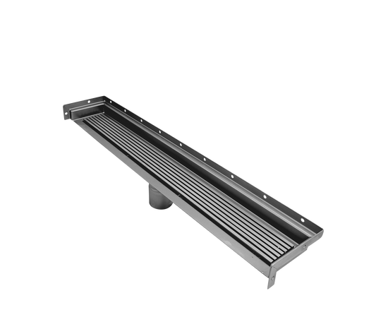 Drains Unlimited 30 Inch Wall-to-Wall Linear Shower Drain, Polished Square Design