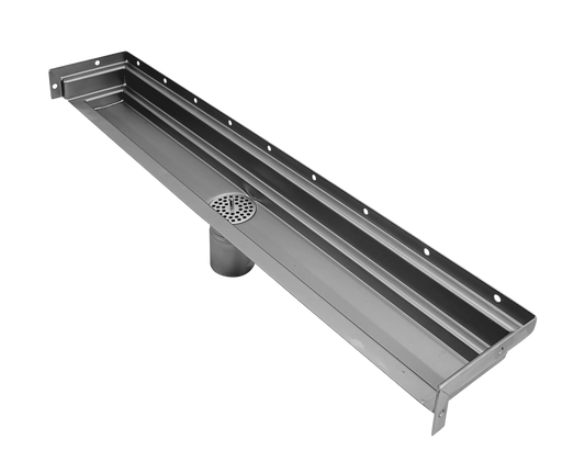 54 Inch Tile Insert Wall-to-Wall Linear Drain with Three Side Flange, Drains Unlimited