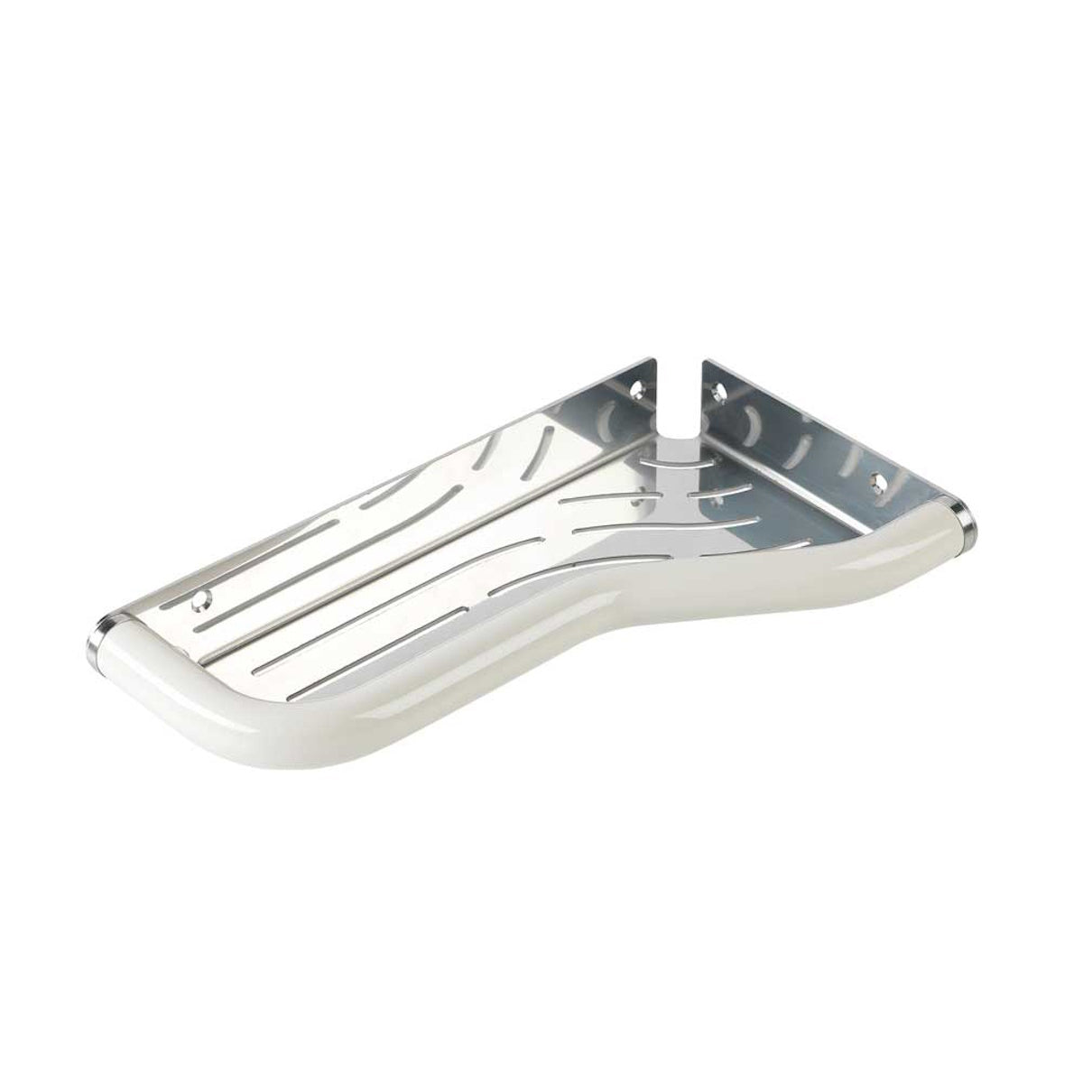 Shower Corner Shelf Grab Bar, Stainless Steel, Angled Design