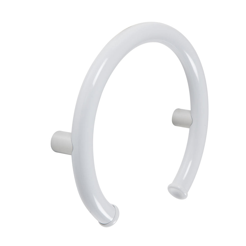 White Curved Grab Bars, Ponte Giulio Maxima Round Grab Bars