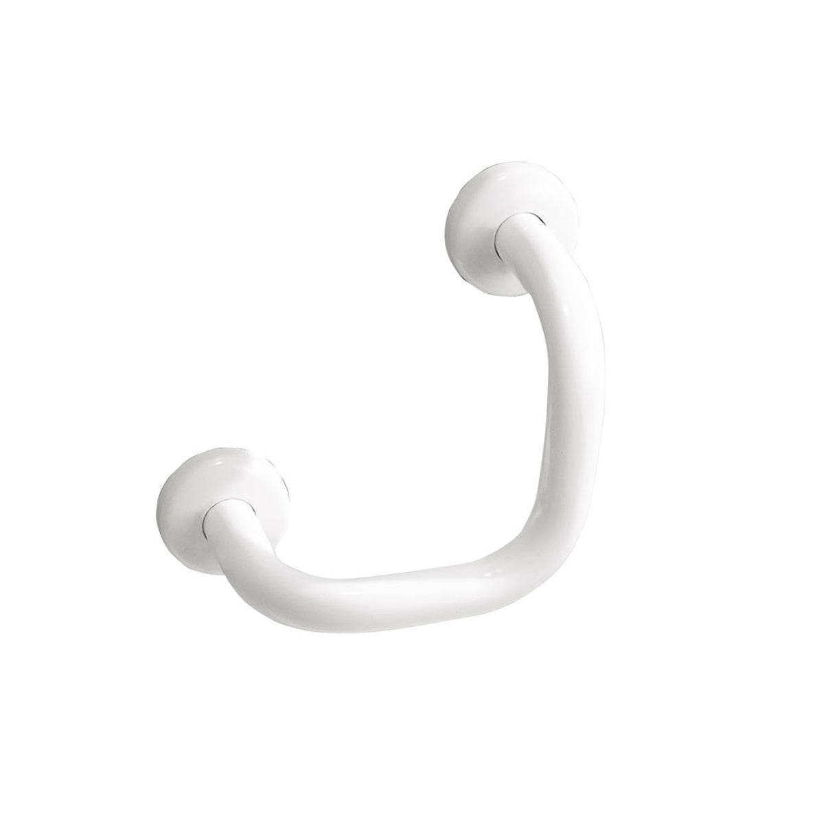 Black L-Shaped Grab Bar Foot Rest, 7" x 7", for Shower and Toilet, Anti-Microbial Vinyl-Coated