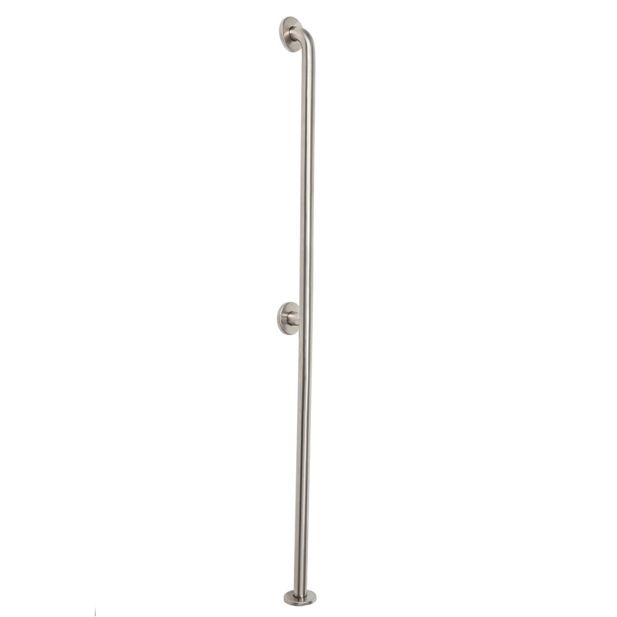 52 Inch Stainless Steel Extra‑Long Wall to Floor Grab Bar, Satin Finish