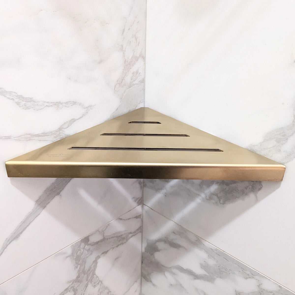 Gold Corner Shower Shelves, 9 Inch Triangle Wall Mounted Shower Shelf