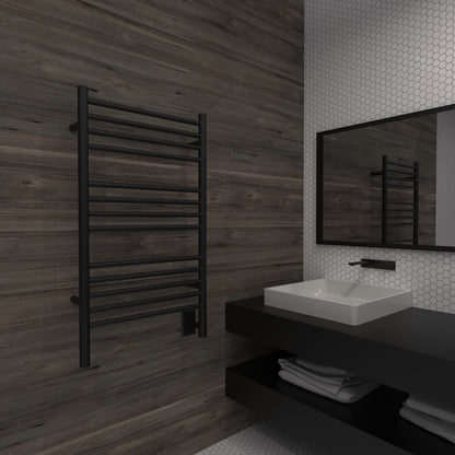 Amba Jeeves C Straight Towel Warmer for Bathrooms, Hardwired, 13 Bars, W 21" H 36"