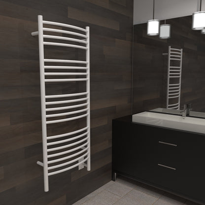 Amba Jeeves D Curved Large Towel Warmer, Hardwired, 20 Bars, W 21" H 53"