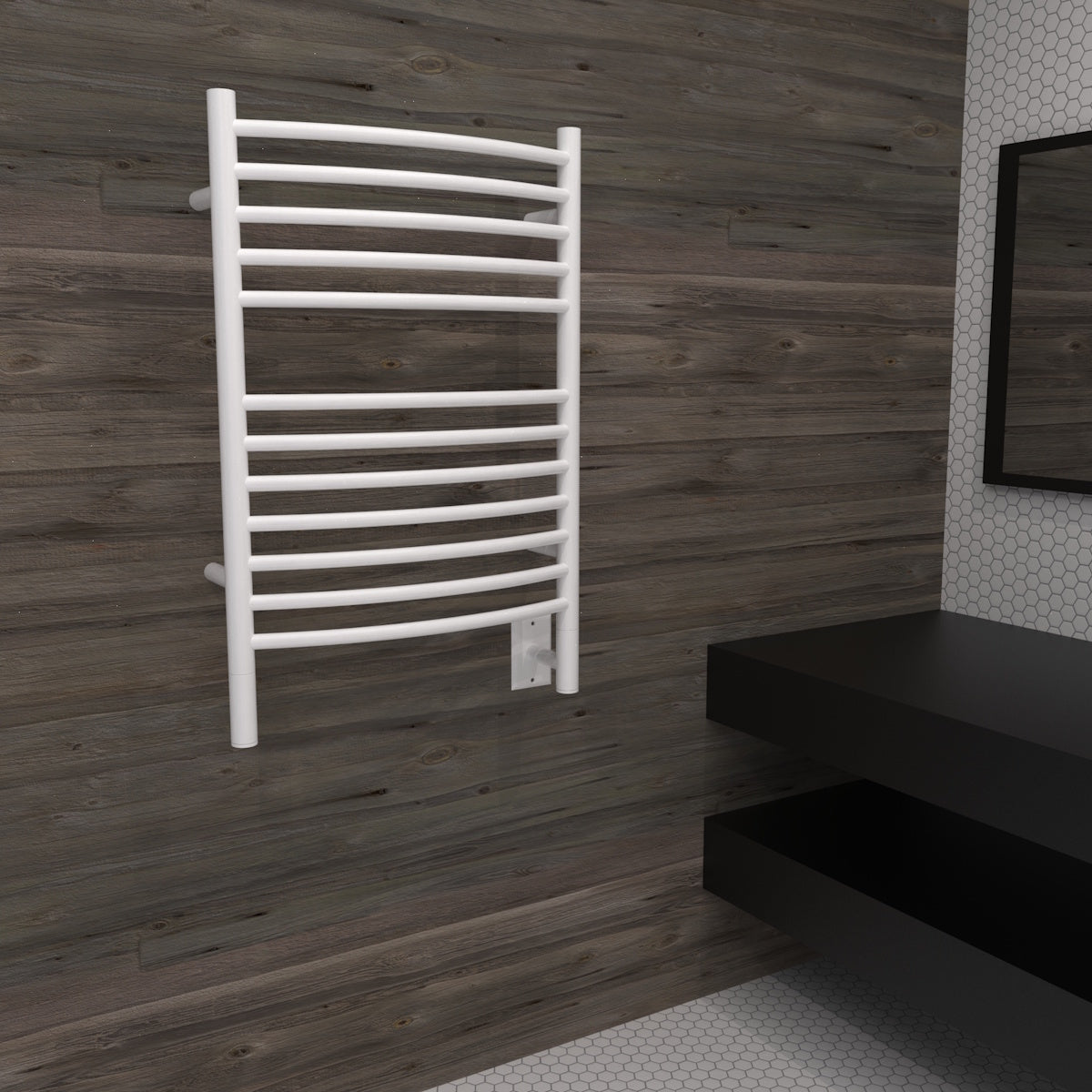 Amba Jeeves E Curved Towel Warmer, Hardwired, 12 Bars, W 21" H 31"