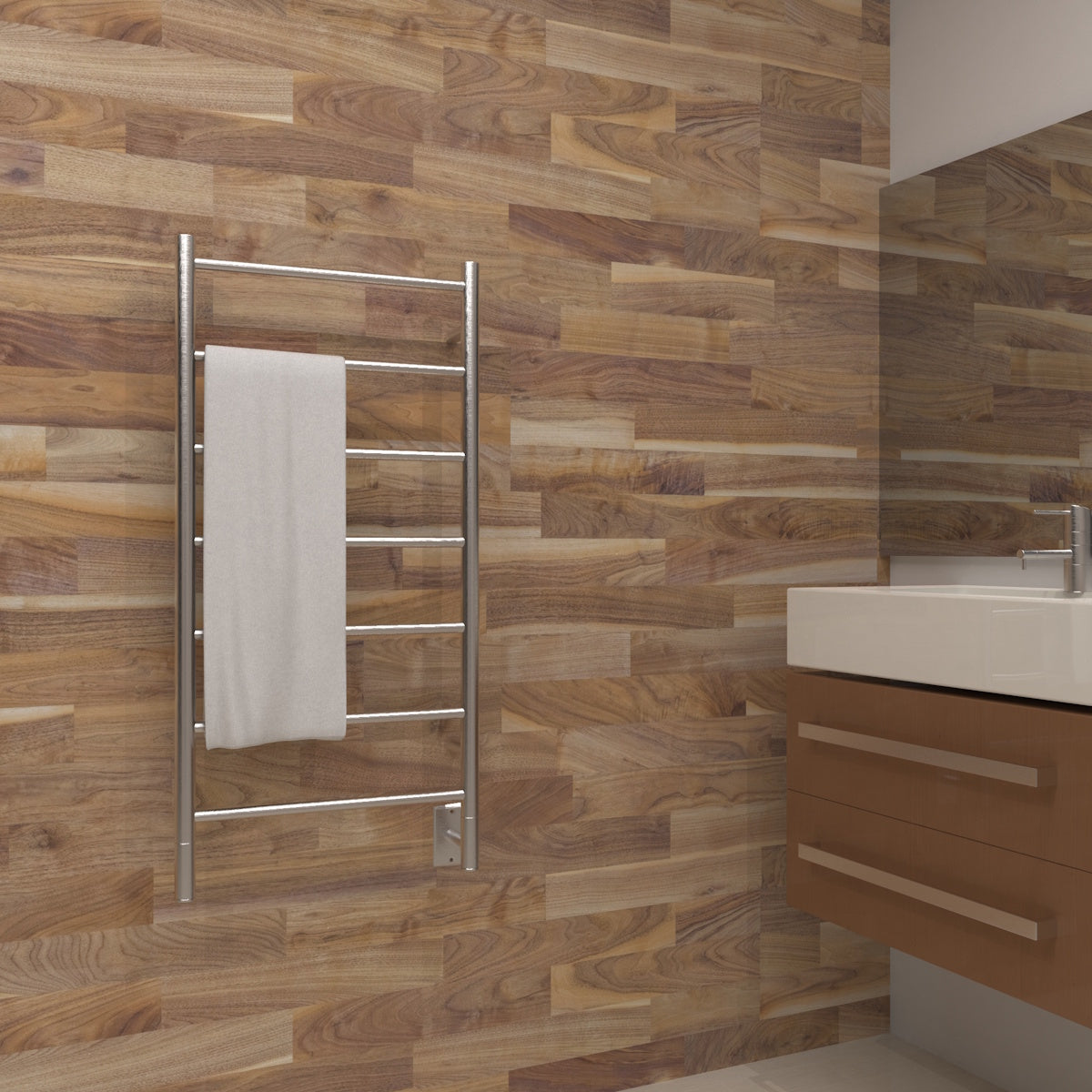 Amba Jeeves F Straight Towel Warmer Rack, Hardwired, 7 Bars, W 21" H 41"