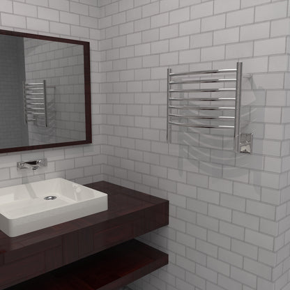 Amba Jeeves H Curved Wall Mounted Towel Warmer, 7 Bars, Hardwired, 21" W x 18" H