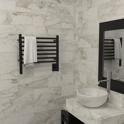 Amba Jeeves H Straight Wall Mounted Towel Warmer Rack, 7 Bars, Hardwired, 21" W x 18" H