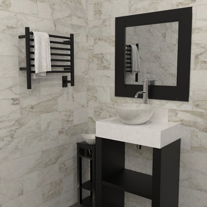Amba Jeeves H Straight Wall Mounted Towel Warmer Rack, 7 Bars, Hardwired, 21" W x 18" H