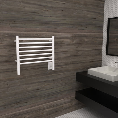 Amba Jeeves H Straight Wall Mounted Towel Warmer Rack, 7 Bars, Hardwired, 21" W x 18" H