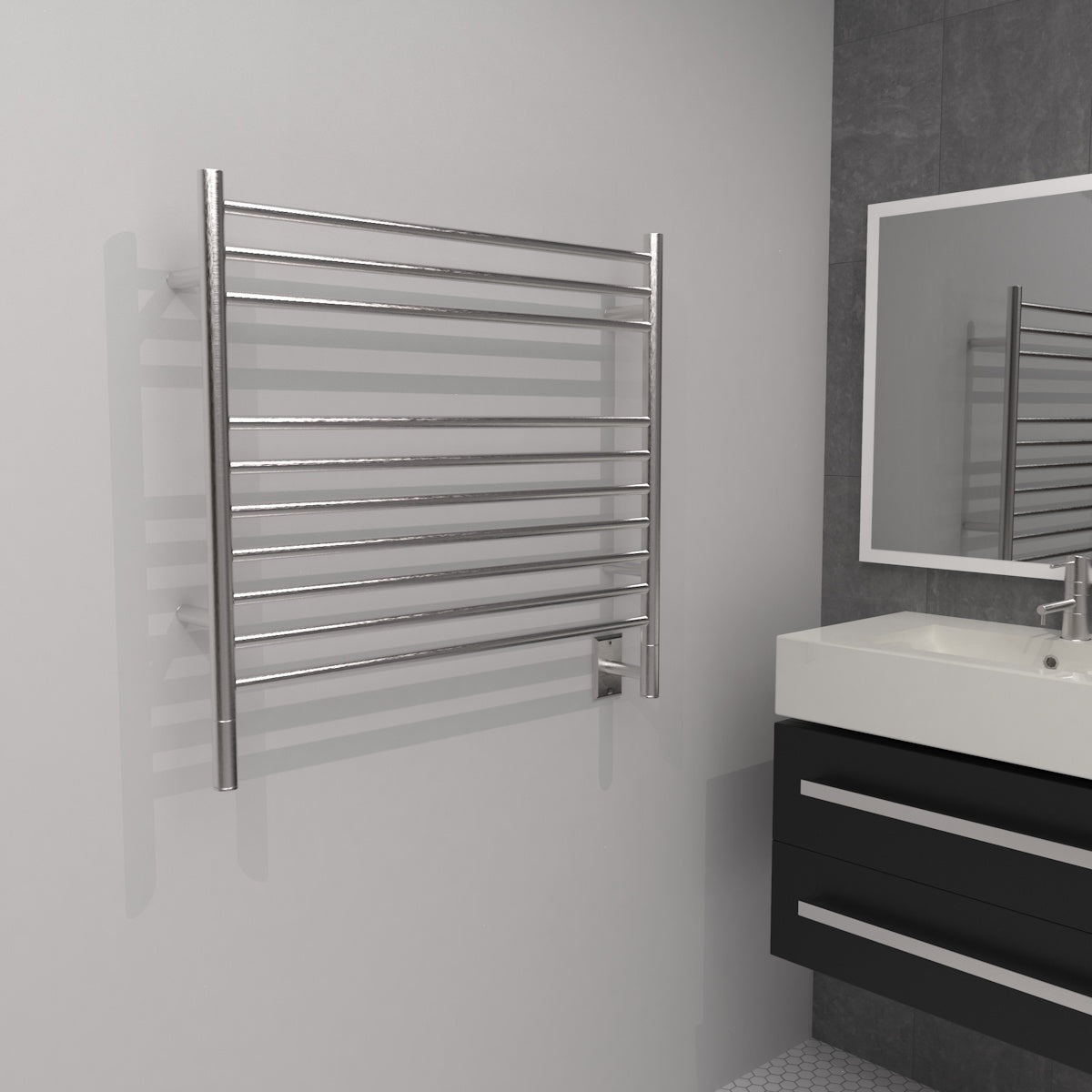 Amba Jeeves K Straight Towel Warmer Rack, Hardwired, 10 Bars, W 30" H 27"