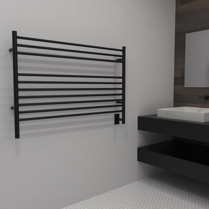 Amba Jeeves L Straight Towel Warmer for Bathroom, Hardwired, 10 Bars, W 40" H 27"