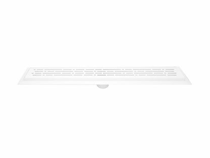 16 Inch Matte White Linear Shower Drain, Broken Lane Design by SereneDrains