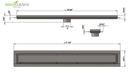 16 Inch Matte White Tile Insert Linear Shower Drain by SereneDrains