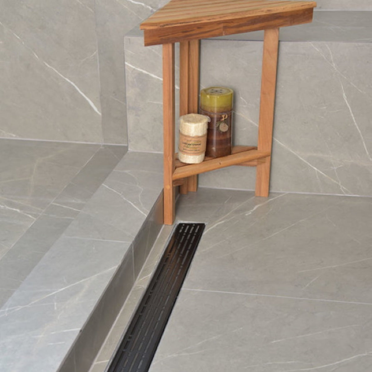 SereneDrains Matte Black Linear Drains with Horizontal Side Outlet Discharge