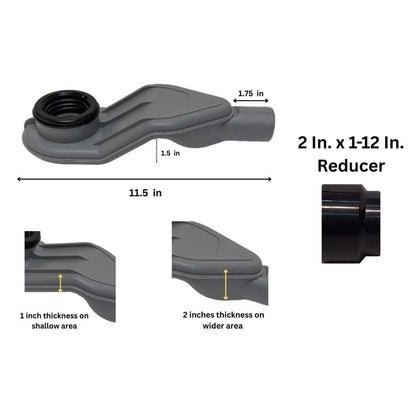 SereneDrains Brushed Linear Drain with Horizontal Side Outlet Adapter Kit