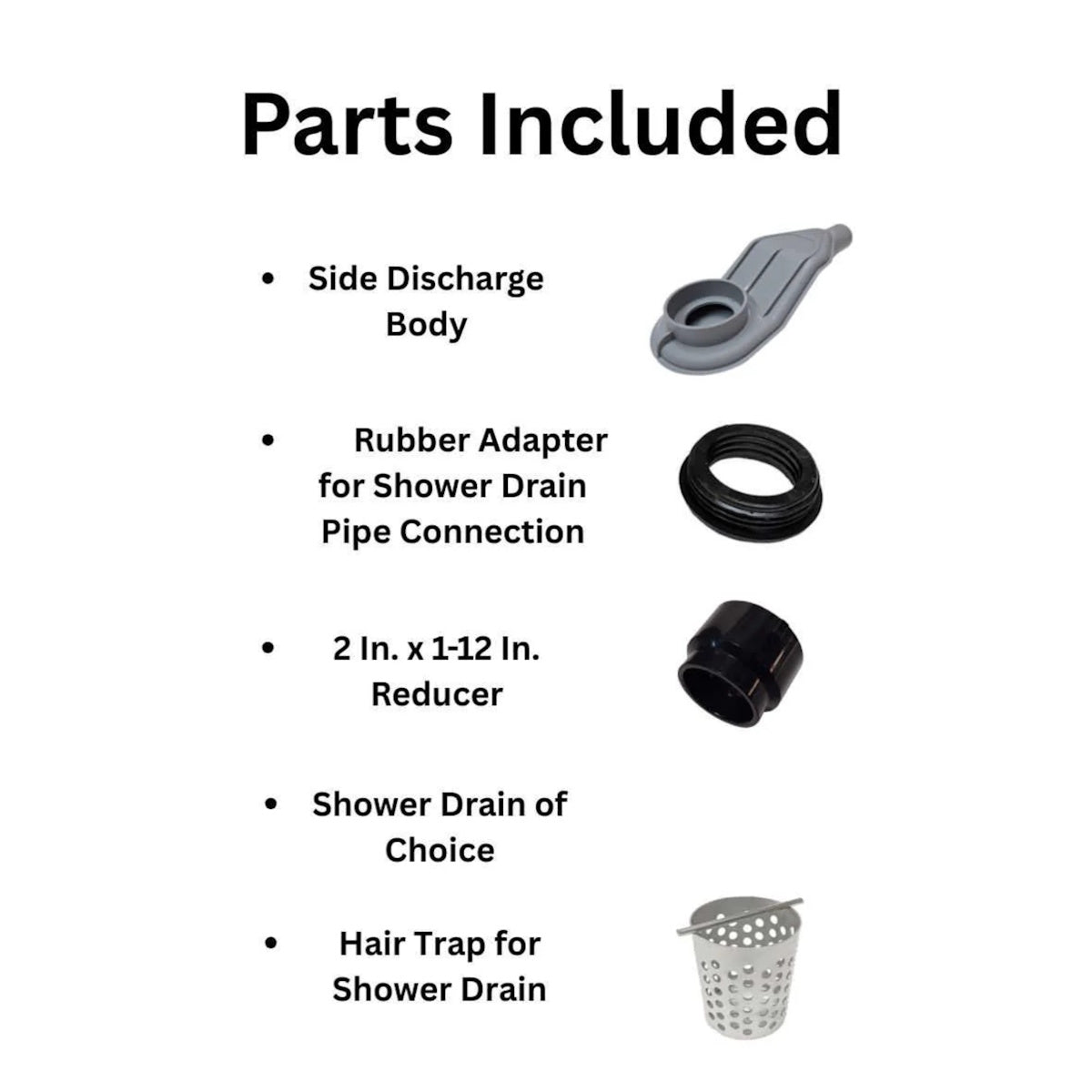 SereneDrains Brushed Linear Drain with Horizontal Side Outlet Adapter Kit