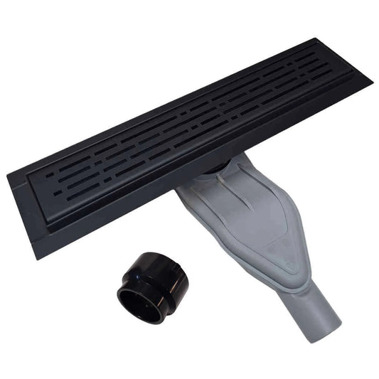 SereneDrains Matte Black Linear Drains with Horizontal Side Outlet Discharge