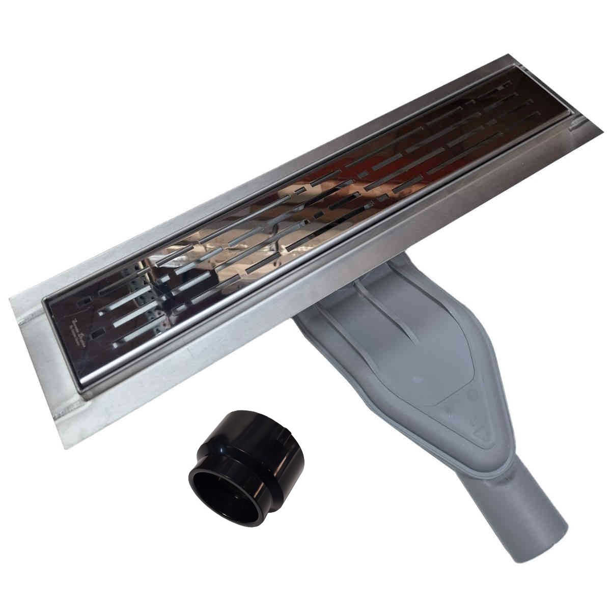 SereneDrains Polished Linear Drains with Horizontal Side Outlet Discharge