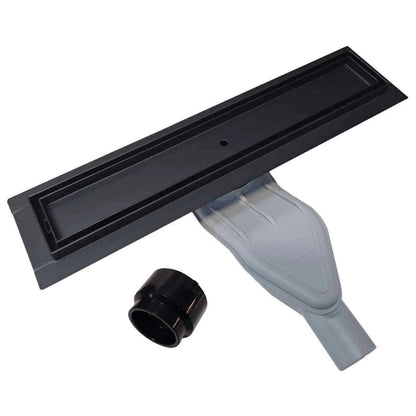 Matte Black Tile Insert Linear Drains with Horizontal Side Outlet Discharge