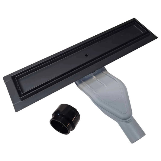 Matte Black Tile Insert Linear Drains with Horizontal Side Outlet Discharge