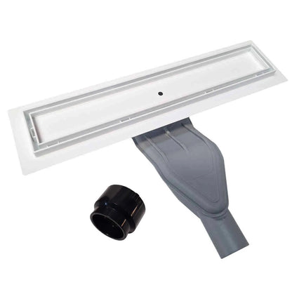 Matte Black Tile Insert Linear Drains with Horizontal Side Outlet Discharge