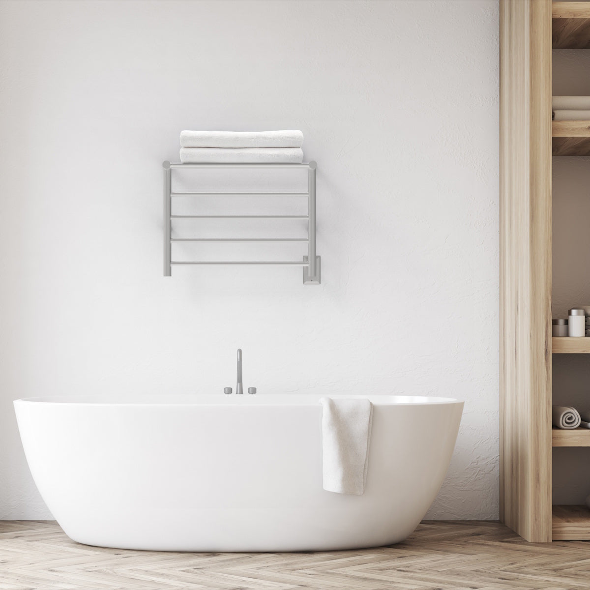 Shelf Towel Radiator, Amba Radiant Electric Towel Radiator with Shelf, 8 Bar